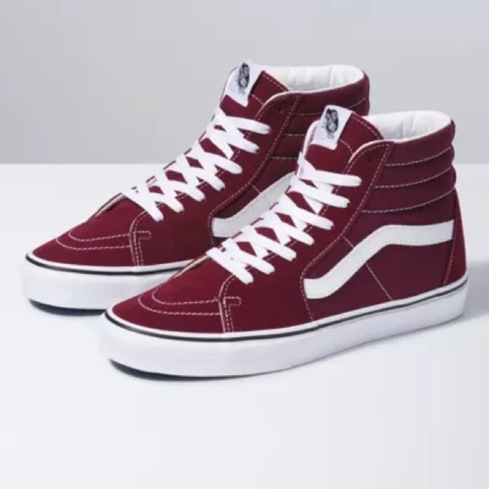 Vans Maroon Canvas Sk8 High Tops